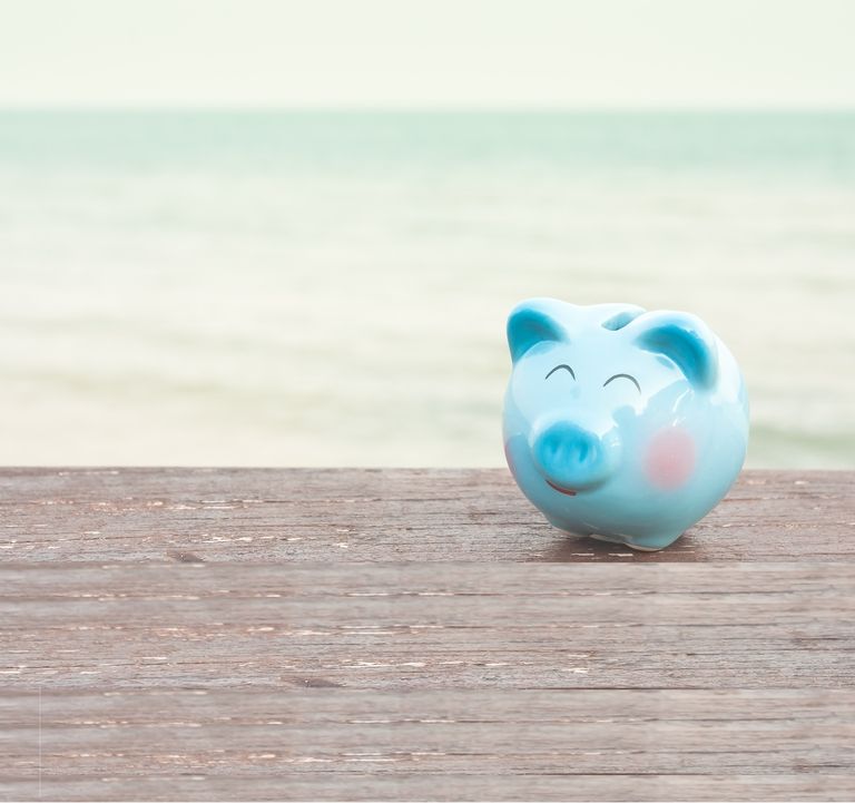 Een lachend spaarvarken